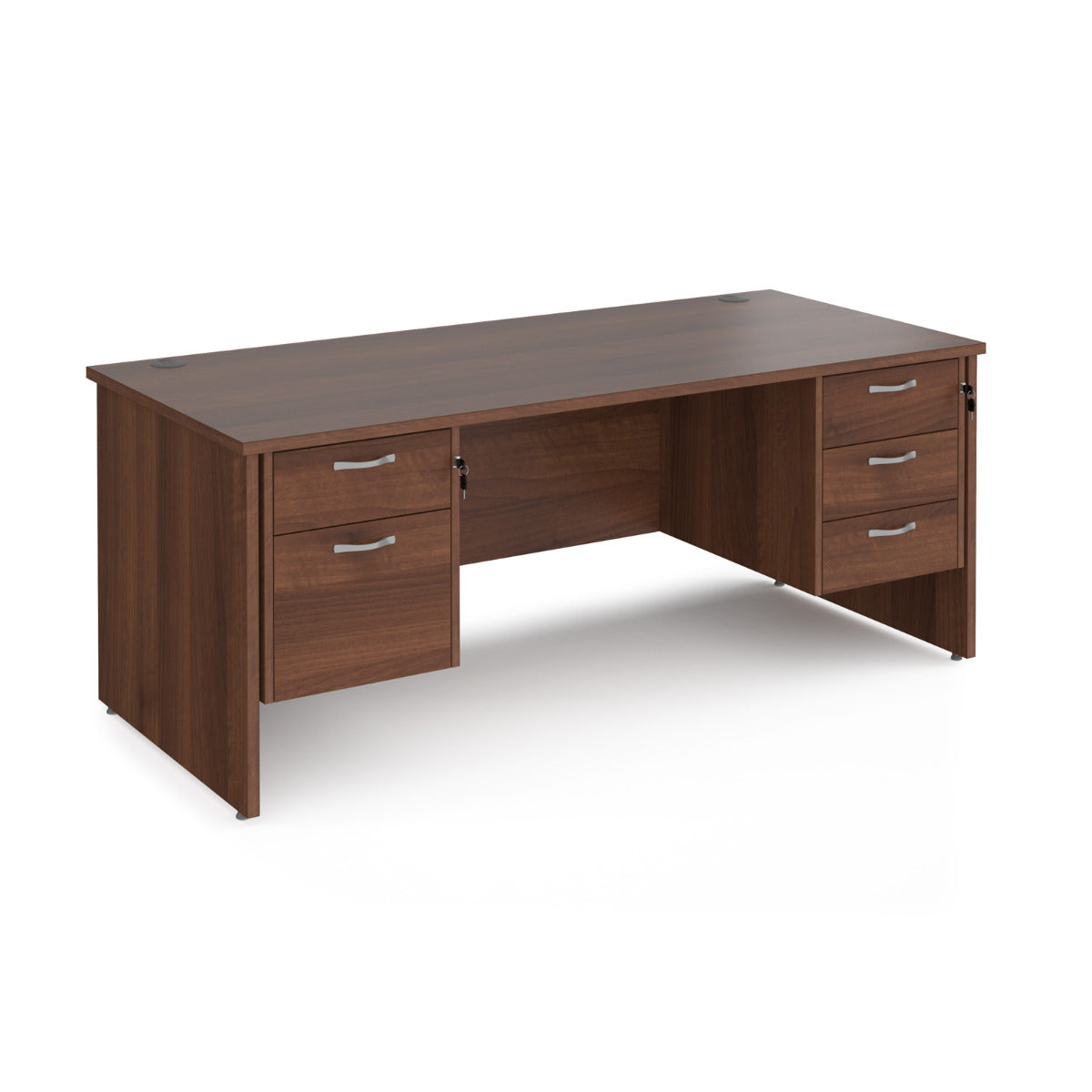 Maestro 800mm Deep Straight Panel Leg Office Desk with Two and Three Drawer Pedestal